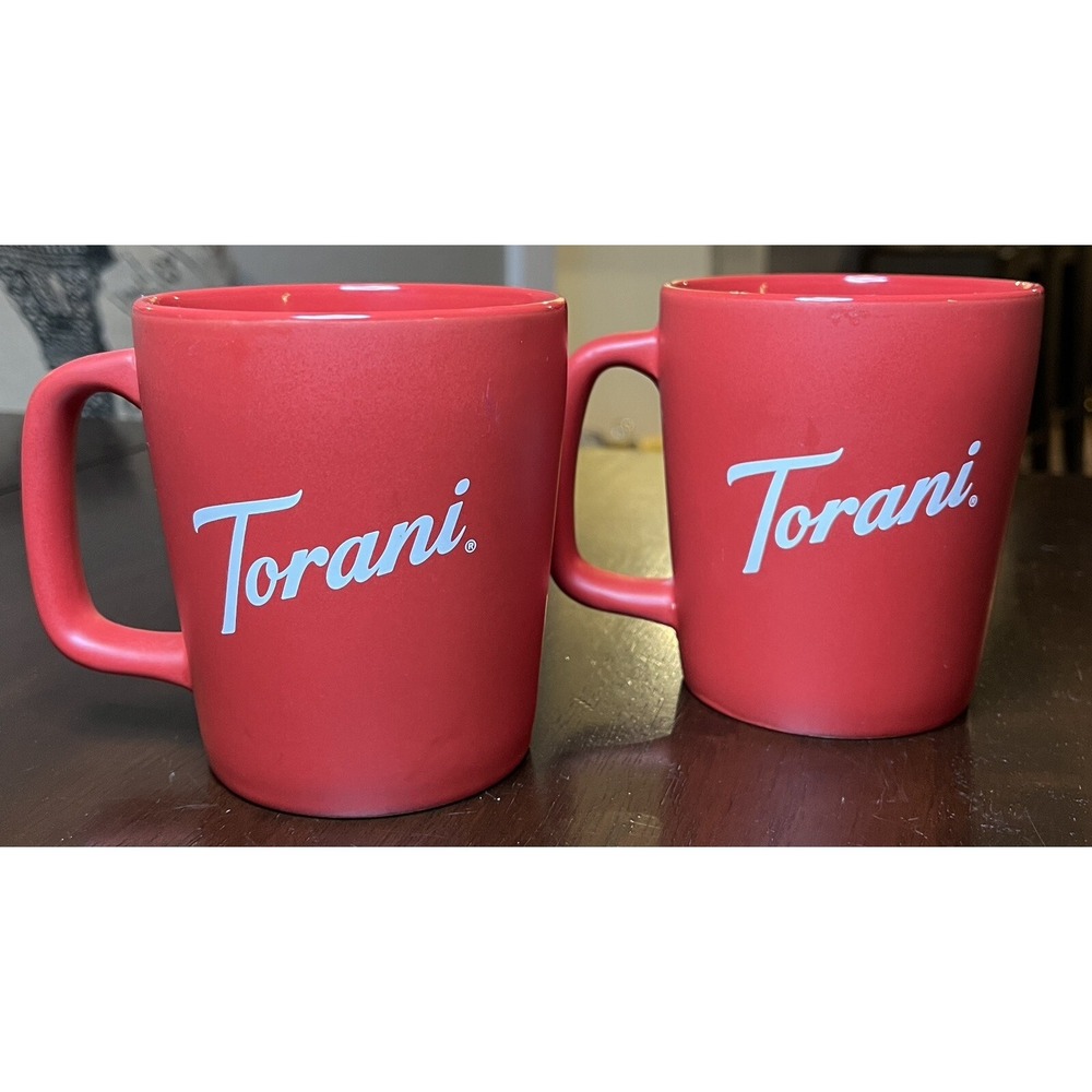 Torani Syrup Red Ceramic Coffee Mug SET of 2